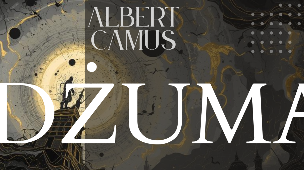 Grafika inspirowana powieścią "Dżuma" Alberta Camusa.