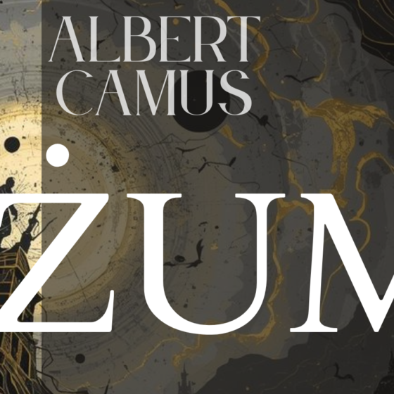 Grafika inspirowana powieścią "Dżuma" Alberta Camusa.